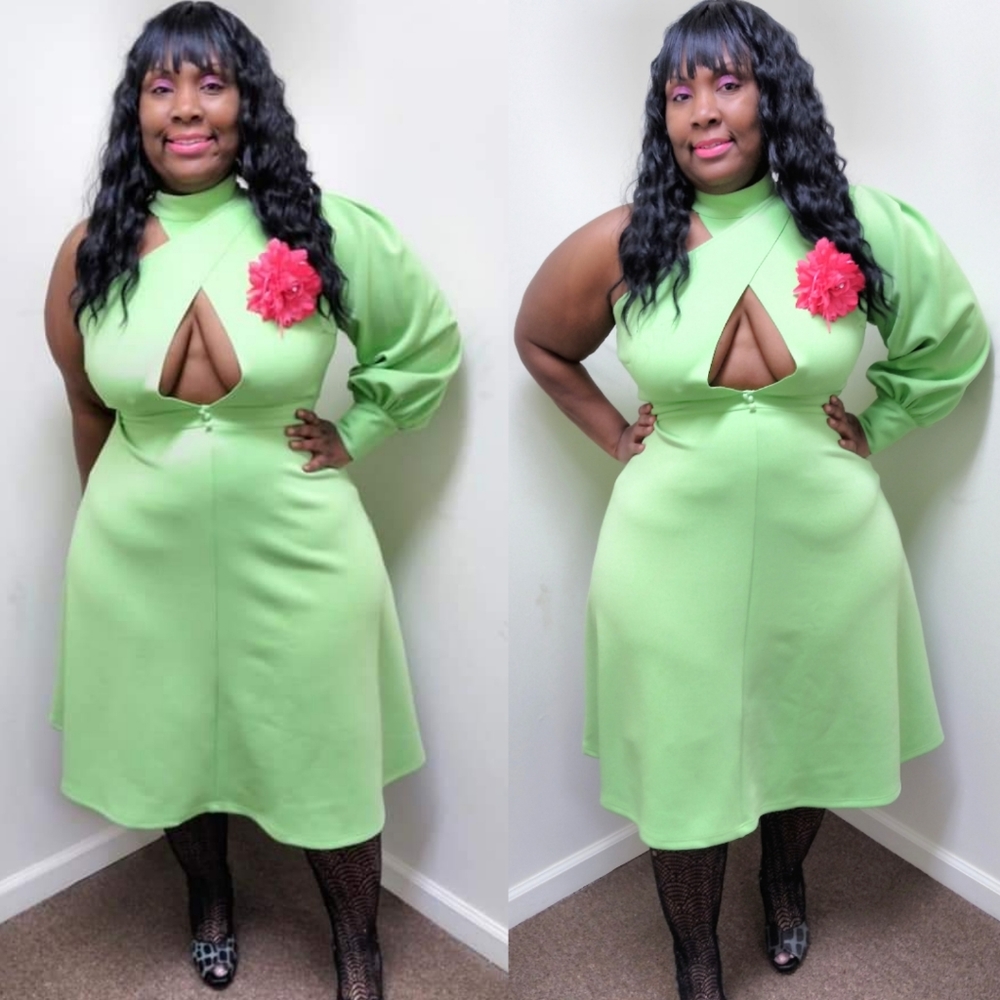 Lime Green Cocktail Dress Plus Size